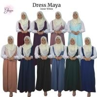 ราคา Dress Maya Inner Putih/ Dress Muslimah Dress Princess/ Dress Freesize BLOUSE (45957432070)