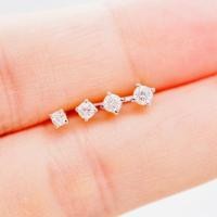ราคา [ PCPY Jewelry ] ต่างหูเพชรแท้ เม็ดละ 2.5 / 4 / 6 / 8 / 10 ตัง ทองคำแท้9K (ทอง37.5%) เพชรแท้น้ำ100 (46261778553)