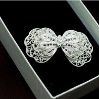 ราคา กิ๊บผมฉลุลายโบว์ เงินแท้ silver92.5% (23180212595)