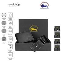 ราคา POLO WORLD CREATION Top Grain Cowhide RFID Blocking Basic Short Wallet Auto Lock Belt Set PWCG0001 (57557630897)