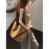 ราคา Danny Bear Fashion Commuter ขนาดใหญ่ - ความจุใหม่กระดาษหญ้าทอมือ Tote Bag ขนาดใหญ่ - ความจุไหล่เดียวสบายๆ (29294788994)