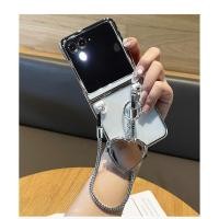ราคา ชุบโปร่งใสกระจกหัวใจสร้อยข้อมือ Charm สําหรับ Motorola Moto Razr70 Razr 50 Ultra 60ultra กันกระแทกปกหลัง (24136251936)