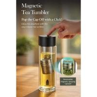 ราคา [Warmcooler] Double Wall Borosilicate Glass Magnetic Tea Infuser Tumbler 400ml - ขวดชาเดินทางแบบพกพา ทนความร้อน ป้องกันการรั่วซึม สไตล์ K (51508057457)