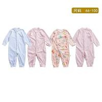 ราคา เสื้อผ้าเด็กสไตล์ใหม่สีฟ้าสีขาวลายผ้าฝ้ายแท้ไม่มีกระดูกตะเข็บแขนยาวRomperผู้ชายผู้หญิงJumpsuit Mile yu Romper (51909511316)