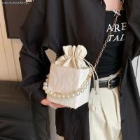 ราคา Sevenhome3e Drawstring Crossbody Bag , Square Pearl Women Bucket Bag, Fashion Pu Leather Chain Strap Vintage Luxury Shoulder Bag Outdoor (25432227281)
