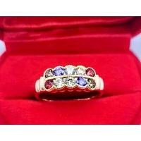 ราคา แหวนทอง 18k พลอยนพเก้า สวยหรูดูดีมีราคาใส่อาบน้ำโดยสบู่ได้ (29101195386)