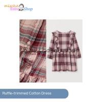 ราคา ชุดเดรสผ้าฝ้ายแต่งขอบระบายสําหรับเด็ก H&m | ต้นฉบับสีชมพูอ่อน/ลายสก๊อต (11812830457)