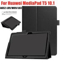 ราคา กรณีพลิกสําหรับ Huawei MediaPad T5 AGS2-L09/W09/L03 10.1 แท็บเล็ต Funda ขาตั้ง PU หนังสําหรับ Huawei T5 10 แท็บเล็ต Funda (40218943034)