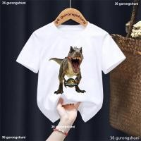 ราคา 2025 Jurassic World Rebirth พิมพ์เสื้อยืดเด็ก Jurassic Boys T เสื้อเสื้อผ้า,ไดโนเสาร์,ผ้าเด็ก,ฤดูร้อน Tees Tops (41006025745)