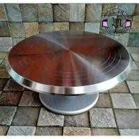 ราคา ถาดวางเค้กอลูมิเนียมหมุนได้ 12 นิ้ว สําหรับตกแต่งเค้กวันเกิด Lazy Susan (56261148282)