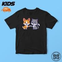 ราคา เด็กแมวน่ารักและ FOX FRIENDSHIP TSHIRT ผ้าฝ้าย BAJU BUDAK (52953389247)