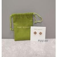 ราคา (ของแท้)ต่างหู Tory Burch Small Logo Stud Earrings (52811056488)