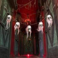 ราคา โครงกระดูกแขวน ประดับตกแต่งฮาโลวีน หัวกะโหลก ของตกแต่งธีมผี Halloween skull hanging ghost skull gauze ghost (44058264930)