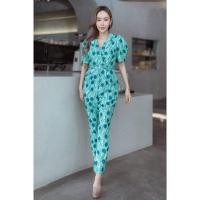 ราคา จั้มสูทขายาวสีเขียวลายดอก มีเข็มขัด love lady size m (21875880362)
