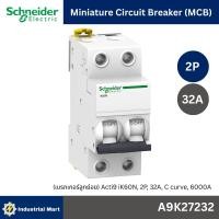 ราคา Schneider Electric A9K27232 Miniature circuit breaker, Acti9 iK60N, 2P, 32A, C curve, 6000 A, 6kA (29063417694)