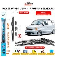 ราคา Suzuki Karimun Wagon Conventional Car Windshield Wiper Package 1 ชุดด้านหน้าด้านหลังฟรี 5 Bonus (58159535132)
