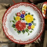 ราคา (ตรากระต่าย) ถาดริมเรียบ เคลือบลาย ขนาด 50 ซม. (25122397492)