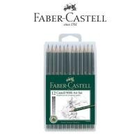 ราคา Faber-Castell 12 Sketch Pencil Castell 9000 Pencils Drawing Art Set ใน Slim Flexi Case Stump (49358395322)