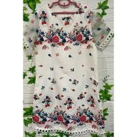 ราคา ‼️โล๊ะชุดเดรส แขนผ้าใยแก้ว ชายกระโปรงฉลุ สีขาวปักดอกไม้ (25066497750)