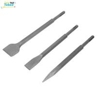 ราคา TOBE3 3pcs ค้อน Chisel Bit ชุด, สิ่วแบนเหล็กก่อสร้างไฟฟ้ารื้อถอนค้อน, ทนทาน Scaling Point Chisel คอนกรีต Breaker Demolition ทํางาน (49863915939)