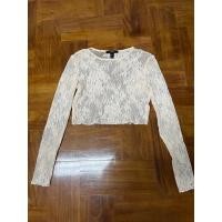 ราคา เสื้อครอปแขนยาวตาข่ายลูกไม้แบรนด์ FOREVER 21ไซส์ S (23954629799)