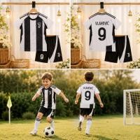 ราคา ชุดเซ็ตเสื้อพร้อมกางเกงฟุตบอลเด็ก สีขาวดำทีมยูเวนตุส VLAHOVICชุดเบอร์9 ใส่สบายไม่ร้อนสีสวยเข้ากับลุคสบายๆ (57913380249)
