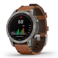 ราคา สมาร์ทวอทช์ Garmin fenix 7 Sapphire Solar สี Titanium with Chestnut Leather (16930246500)