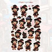 ราคา ชุดสติ๊กเกอร์แม่มดน้อยทับทิมลึกลับน่ารักสําหรับตกแต่งสมุดบันทึกโทรศัพท์ (46406109920)