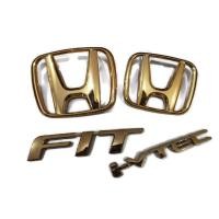 ราคา 4PCS Honda JAZZ/FIT ivtec 2008-2013 GE8 gold Car Logo Emblem **ครบเครื่องเรืองประดับ** (13965706763)