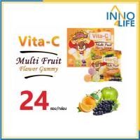 ราคา Vita-C Gummy Multi Fruit ผสม Vit C สีส้ม 20 g. กัมมี่ เยลลี่ผลไม้ เคี้ยวนุ่ม 1กล่อง=24ซอง [inno4life] (16740012782)