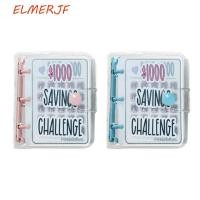 ราคา ELMEJF หนังสือท้าทายออมซองจดหมาย, ปุ่มปิด Mini Budget Binder $1000 เงินเงิน Challenge Binder, PVC กันน้ําสีชมพู/สีฟ้าเงินสดซองจดหมายกระเป๋าสตางค์ Planner (57311277649)