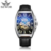 ราคา SEWOR SEWOR Automatic Mechanical Skeleton Skull Watch นาฬิกาเข็มขัดธุรกิจหนังแท้ (52713436143)