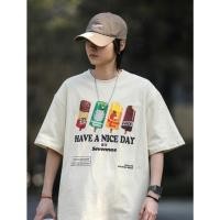 ราคา (จัดส่งตลอด 24 ชั่วโมง) เสื้อยืดคอกลม แขนสั้น สกรีนลายตัวอักษร ลายไอติม น่ารักมาก สไตล์เกาหลี มินิมอล เรียบง่าย (42151878543)