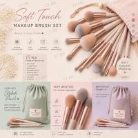 ราคา (17-AN) 13 ชิ้น Make Up Brush Set Make Up Brush with Pouch Set แปรงแต่งหน้า แปรงหน้า แปรงนุ่ม แปรงอายแชโดว์อเนกประสงค์ Blush (56556492783)