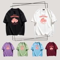ราคา เสื้อคอกลมลายลูกพีช ผ้าฝ้ายผสม ทรง oversize พร้อมส่ง #G001 (23380793952)