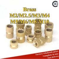 ราคา จัดส่งรวดเร็ว น็อตใส่เกลียวทองเหลือง M2-M10 Knurled กันสนิม สําหรับการพิมพ์ 3D และเครือพลาสติก (HJC1-XMB) (54011776934)