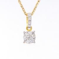 ราคา จี้เพชรล้อม ขั้วจี้มีเพชร จี้เพชรแท้ ตัวเรือนทองแท้ 37.5% (9K) PD239 (23244517740)