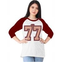ราคา เสื้อสกรีนผู้หญิง 77 / เสื้อยืดแร็กแลน ผู้หญิง 3/4 แขน / เสื้อยืดผู้หญิง / เสื้อยืด / เสื้อยืด / เสื้อยืดผู้หญิง / เสื้อยืดเด็กผู้หญิง / เสื้อผ้าผู้หญิง (43072681076)