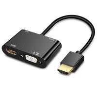 ราคา HDMI to HDMI+VGA splitter+ Video Converter Adapter HD Cable Audio Output HDMI2VGA with audio cable (21866056573)