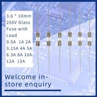ราคา 3-20 ชิ้น 3.6 * 10 มม ฟิวส์หลอดแก้ว 250V ฟิวส์แก้วตะกั่ว 0.5A 1A 2A 3.15A 4A 5A 6.3A 8A 10A 12A 15A แอมป์ สำหรับฐานฟิวส์ ฟิวส์ ธันไฟฟ้า อุปกรณ์ตัดไฟ (28560405786)