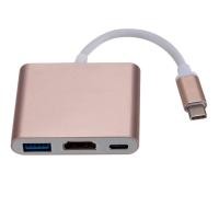 ราคา ใหม่ Type-C HUB USB C To HDMI Splitter USB-C 3ใน1 HDMI 4K USB Hub PD Fast ชาร์จ Smart Adapter สำหรับแมค-Book Dell (22302166435)