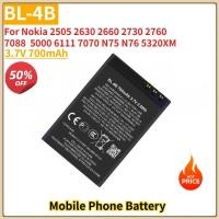 ราคา BL-4B คุณภาพสูงแบตเตอรี่ 3.7V 700mAh สําหรับ Nokia 2505 2630 2660 2760 7088 2730 5000 6111 7070 N75 N76 5320XM ยี่ห้อใหม่ (47560124100)