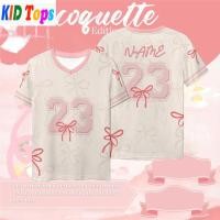 ราคา [หมายเลขชื่อที่กําหนดเองฟรี] COQUETTE RIBBON Jersey Kids Outdoor Jersey Futsa Printing Street Sport New Jersey Casual เสื้อกีฬาขนาดใหญ่ (48313844414)