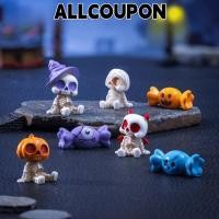ราคา ALLCOUPON 8 ชิ้น/เซ็ต Mini Figurines ชุด, ฟักทอง Ghost Skull Design Spooky Theme ฮาโลวีน Figurines, DIY Miniature เรซิ่นหัตถกรรมฮาโลวีน Party (54563900031)