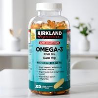 ราคา (Exp.10/2029)Kirkland Fish Oil OMEGA-3 fish oil 1300mg 330 Softgels (52362770988)