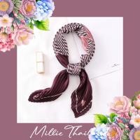 ราคา ผ้าพันคออัดพลีทสีชมพูกะปิ By Millie Thailand (26768724672)
