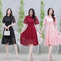 ราคา เดรสลูกไม้ เดรสดำ สีโอรส สีแดง ใส่ไปงานขาวดำ ทั้งใส่เป็นชุดทำงานสวยๆ ชุดลำลอง ใส่ออกงานได้ (26511387178)