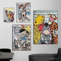 ราคา Disney Graffiti Wall Art ภาพ Winnie The Pooh ภาพวาดผ้าใบ Pinocchio Graffiti สไตล์โปสเตอร์และพิมพ์สําหรับตกแต่งห้องนอน MYWN (45510445036)