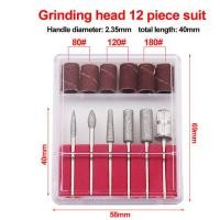 ราคา 12ชิ้นชนิดบรรจุกล่องทําเล็บมือขัดรวมกันเล็บขัดแหวนกระดาษขัดหัวฮาร์ดแวร์ไฟฟ้าเพชรขัดเล็บขัด (27917691170)