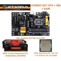 ราคา Comset Intel Xeon E3-1231 V3(= i7 4770) + Gigabyte Z97 HD3 + Corsair DDR3 RAM 16GB(8GBx2) 2400MHZ (43770763060)